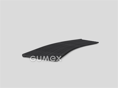 "I" Gummiprofil mit Rillen, 50x4,5/2mm, 50°ShA, EPDM, -40°C/+100°C, schwarz, 